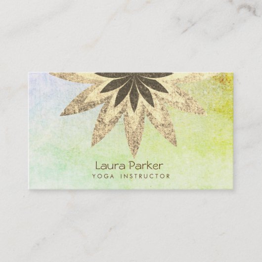 Lotus Blume Green Yoga Instructor Meditation Visitenkarte (Vorderseite)