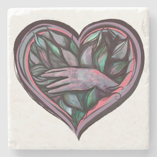 Lotus Blume Hand Goddess Power Steinuntersetzer (Vorderseite)