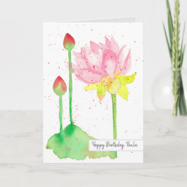 Lotus Blume Happy Birthday Individuelle Name Karte