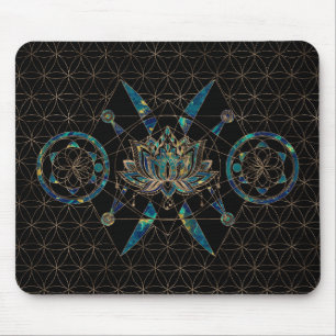 Lotus Blume - Heilige Geometrie Mousepad