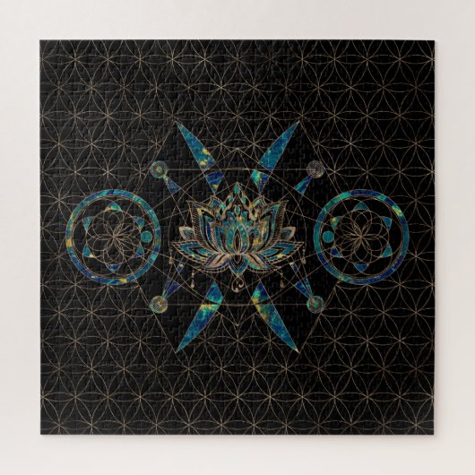 Lotus Blume - Heilige Geometrie Puzzle (Vertikal)
