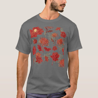 Lotus Blume Herbst Herbstmuster Cooler Erntedank T-Shirt