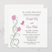 Lotus Blume Hochzeitseinladung (weiß) Einladung (Vorne/Hinten)