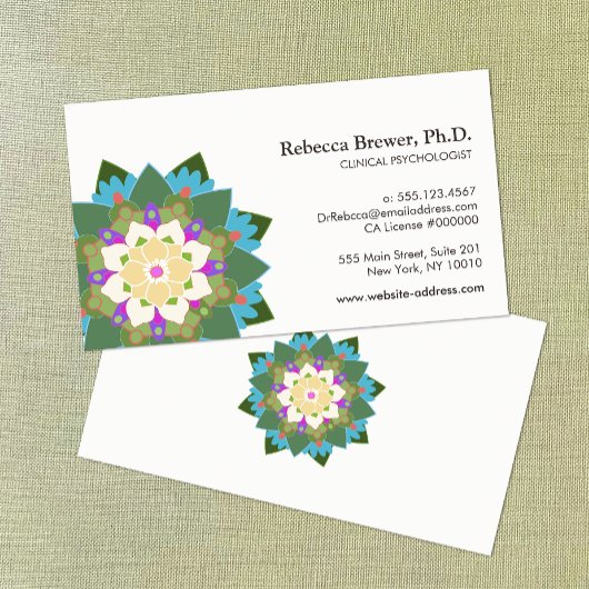 Lotus Blume Holistic Mental Health Healer Visitenkarte