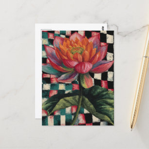 Lotus-Blume im Hintergrund Postkarte