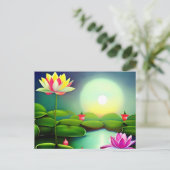 Lotus-Blume im Teich Postkarte (Stehend Vorderseite)