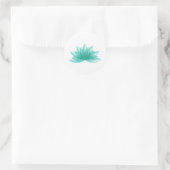 Lotus-Blume in aquamariner Farbe Runder Aufkleber (Tasche)
