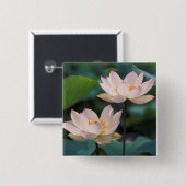 Lotus Blume in Blüten, China Button (Vorne & Hinten)