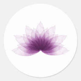 Lotus-Blume in lila Farbe Runder Aufkleber