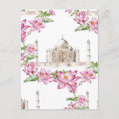 Lotus Blume Indian Wedding Guest Details Begleitkarte (Rückseite)