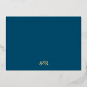 Lotus Blume Indianerin Save the Date mit Foto Gold Folieneinladung (Rückseite)