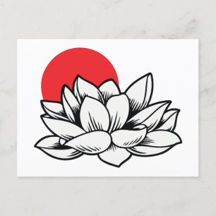 Lotus Blume japanese art Feiertagspostkarte