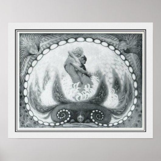 "Lotus Blume" Jugendstil von Fidus Poster (Vorne)