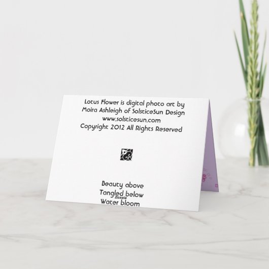 Lotus Blume Karte (Rückseite)