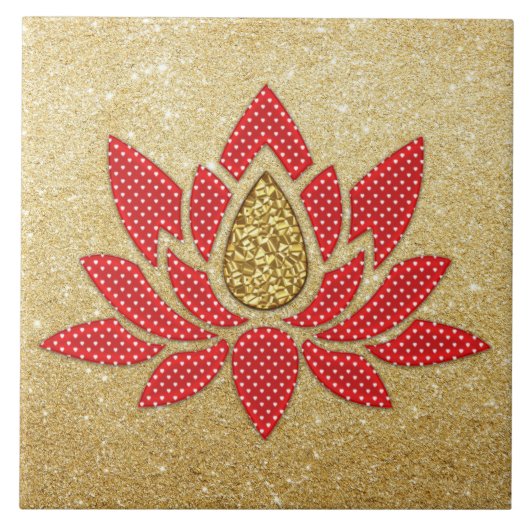 Lotus Blume Keramik Tile Fliese (Vorderseite)