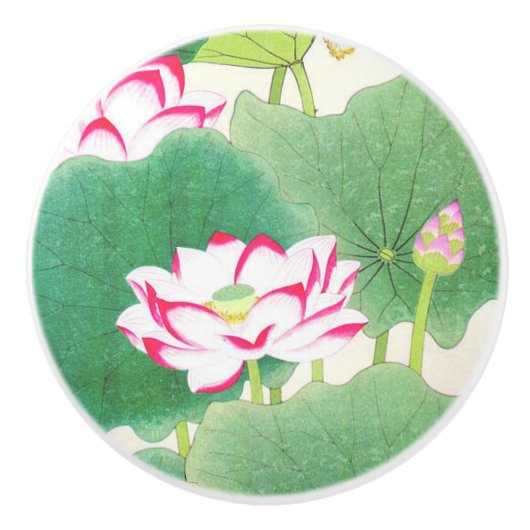 Lotus Blume Keramikknauf (Vorderseite)