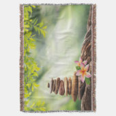 Lotus Blume Landschaft, Zen Stones Decke (Vorderseite Vertikal)