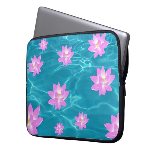 Lotus Blume Laptopschutzhülle (Vorderseite Links)