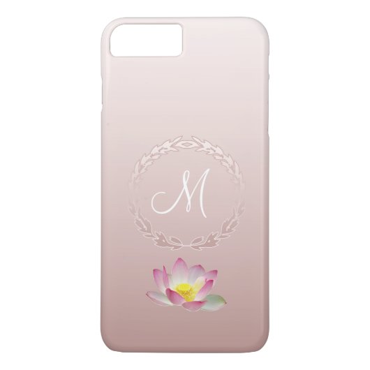 Lotus Blume Laurel Wreath Monogram Case-Mate iPhone Hülle (Rückseite)