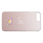 Lotus Blume Laurel Wreath Monogram Case-Mate iPhone Hülle (Rückseite (Horizontal))