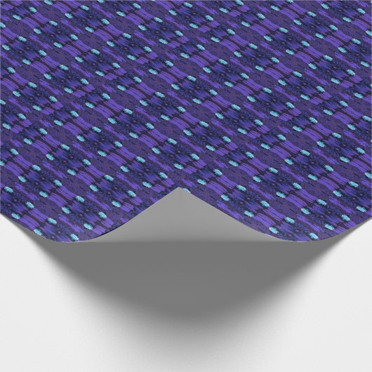 Lotus Blume Lila Blau Türkis Blumenmuster Geschenkpapier (Ecke)