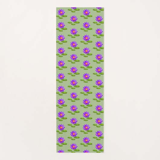 Lotus Blume & Lily Pads auf Laurel Green Yogamatte (Vorderseite)