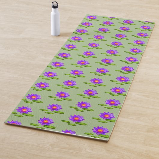 Lotus Blume & Lily Pads auf Laurel Green Yogamatte (Beispiel)