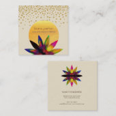 Lotus-Blume-Logo für Wasserfarben Yoga Heilung Quadratische Visitenkarte (Vorne/Hinten)