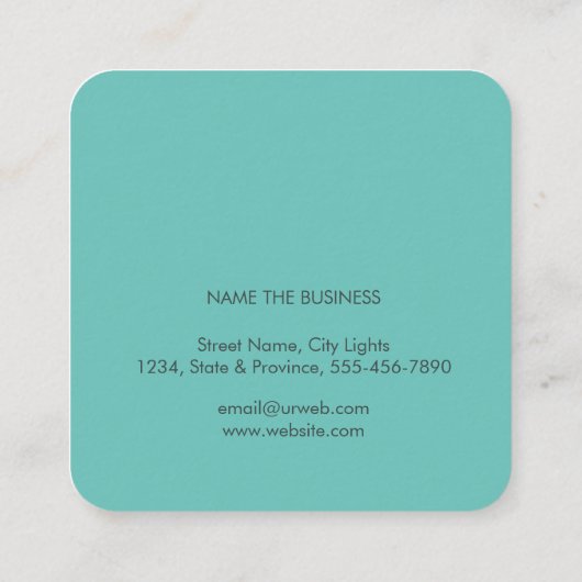 Lotus-Blume-Logo Grüne Massage Yoga Quadratische Visitenkarte (Rückseite)