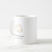 Lotus-Blume-Logo Kaffeetasse (Vorderseite Links)