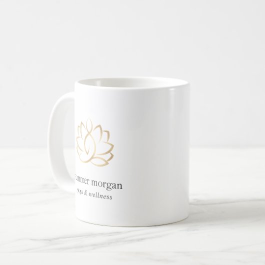 Lotus-Blume-Logo Kaffeetasse (Vorderseite Links)