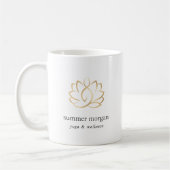 Lotus-Blume-Logo Kaffeetasse (Links)