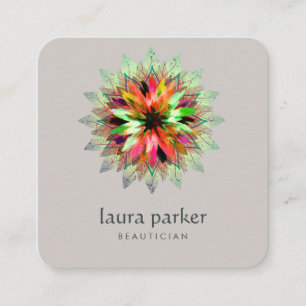 Lotus-Blume-Logo Klassische Massage-Yoga Quadratische Visitenkarte