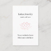 Lotus Blume Logo Ohrring Schmuckkarte Visitenkarte (Rückseite)