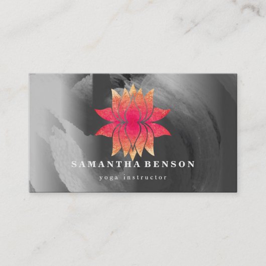 Lotus Blume Logo Yoga Business Card Visitenkarte (Vorderseite)
