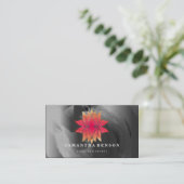 Lotus Blume Logo Yoga Business Card Visitenkarte (Stehend Vorderseite)