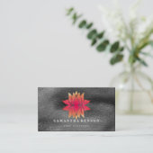 Lotus Blume Logo Yoga Business Card Visitenkarte (Stehend Vorderseite)