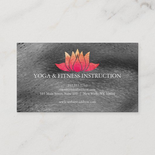 Lotus Blume Logo Yoga Business Card Visitenkarte (Rückseite)