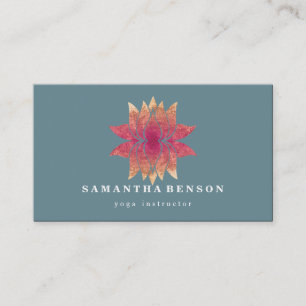 Lotus Blume Logo Yoga Business Card Visitenkarte