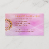 Lotus Blume Logo Yoga Elegante Moderne Wasserfarbe Visitenkarte (Rückseite)