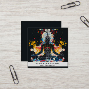 Lotus Blume Logo Yoga Quadratische Visitenkarte