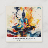 Lotus Blume Logo Yoga Quadratische Visitenkarte (Vorderseite)