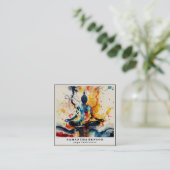 Lotus Blume Logo Yoga Quadratische Visitenkarte (Stehend Vorderseite)