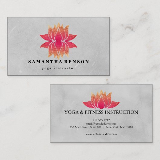 Lotus Blume Logo Yoga Visitenkarte (Vorne/Hinten)