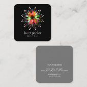 Lotus-Blume-Logos Heilung Massage Yoga Quadratische Visitenkarte (Vorne/Hinten)
