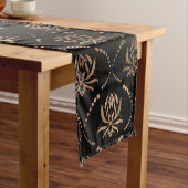 Lotus Blume Luxuriöses Dekor - Schwarz und Gold Kurzer Tischläufer (Beispiel)
