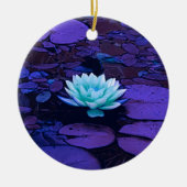 Lotus Blume Magisches Lila Blau Türkis Keramik Ornament (Vorne)