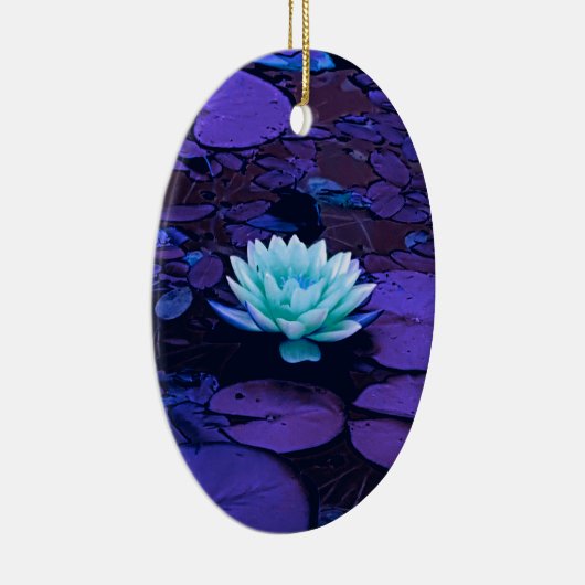 Lotus Blume Magisches Lila Blau Türkis Keramik Ornament (Rechts)