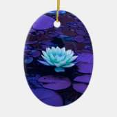 Lotus Blume Magisches Lila Blau Türkis Keramik Ornament (Vorne)