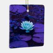Lotus Blume Magisches Lila Blau Türkis Keramikornament (Rechts)